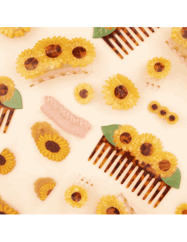 Grande pince à cheveux 3 tournesols - Coucou...