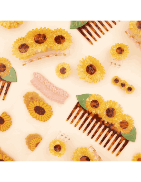 Grande pince à cheveux 3 tournesols - Coucou Suzette