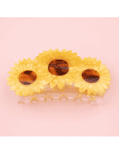 Grande pince à cheveux 3 tournesols - Coucou...