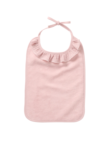 Grand bavoir à col - Rose Pétale