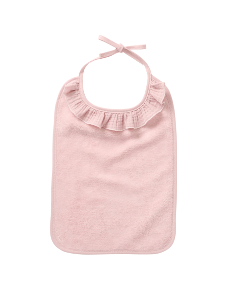 Grand bavoir à col - Rose Pétale