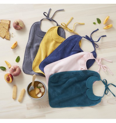 Grand bavoir à col - Jaune moutarde