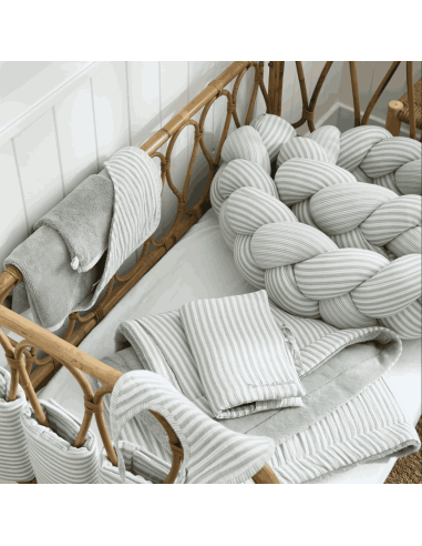 Cape de bain et gant rayé Soft Stripes