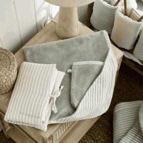 Cape de bain et gant rayé Soft Stripes 2