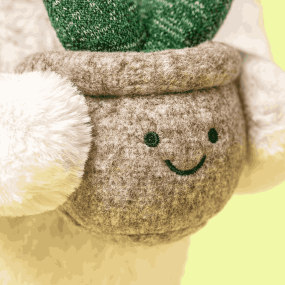 Peluche Lapin blanc avec plante (M) - Jellycat 2