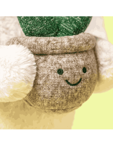 Peluche Lapin blanc avec plante (M) - Jellycat