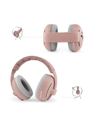 Casque antibruit évolutif rose - Zazu