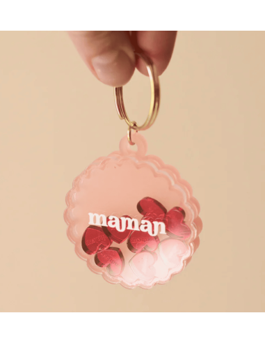 Porte-clés Shaker coeur Maman - Les Mignonneries