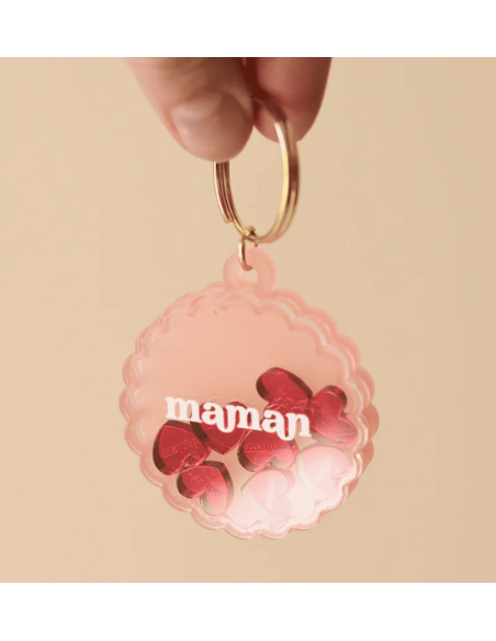 Porte-clés Shaker coeur Maman - Les Mignonneries