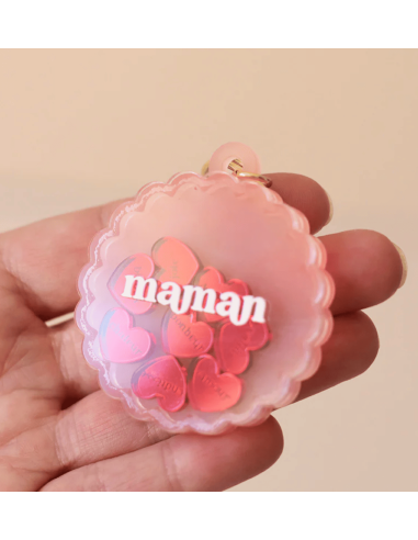 Porte-clés Shaker coeur Maman - Les Mignonneries