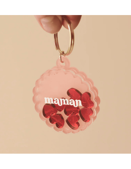 Porte-clés Shaker coeur Maman - Les Mignonneries