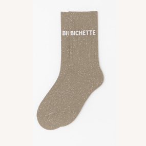 Chaussettes à paillettes Bichette (beige) 2