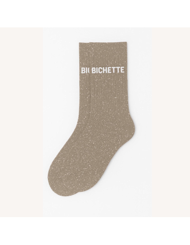 Chaussettes à paillettes Bichette (beige)