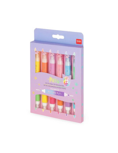 Set de 6 surligneurs double pointe - Legami