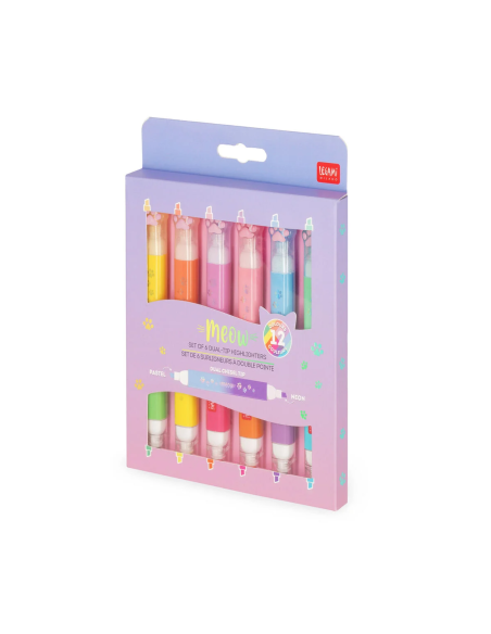Set de 6 surligneurs double pointe - Legami