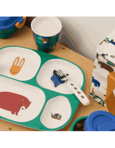 Assiette compartimentée forêt
