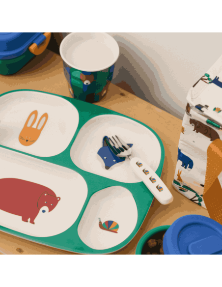 Assiette compartimentée forêt