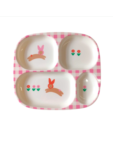 Assiette compartimentée lapin Chichi Pompon
