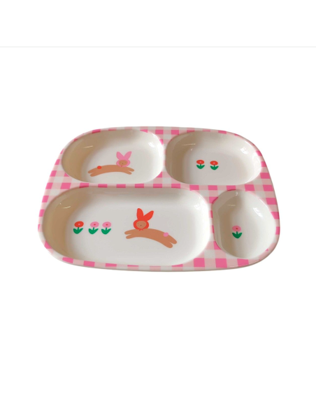 Assiette compartimentée lapin Chichi Pompon