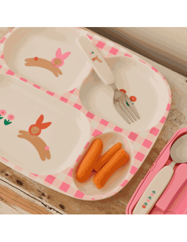 Assiette compartimentée lapin Chichi Pompon