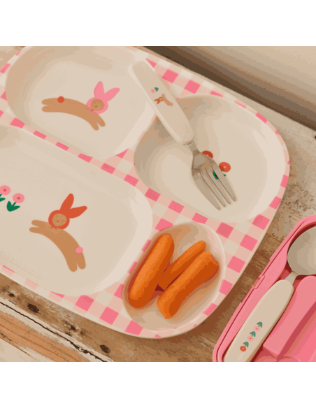 Assiette compartimentée lapin Chichi Pompon