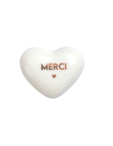 Coeur en céramique Merci