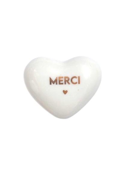 Coeur en céramique Merci