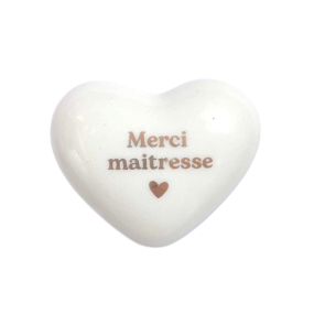Coeur en céramique "Merci Maitresse"