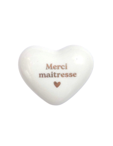 Coeur en céramique "Merci Maitresse"
