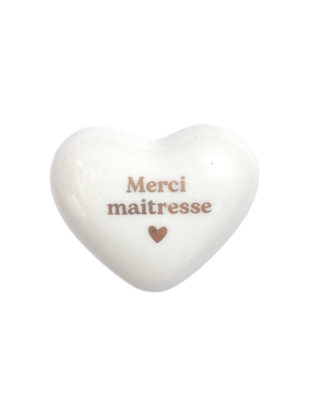 Coeur en céramique "Merci Maitresse"