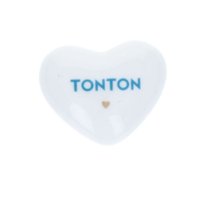 Coeur en céramique "Tonton" bleu