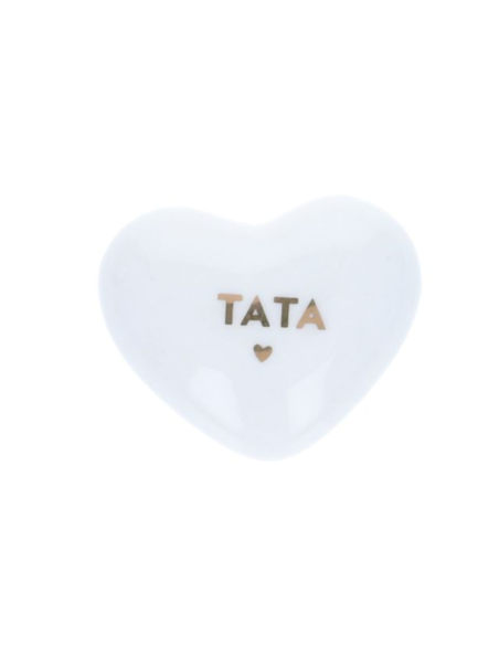 Coeur en céramique "Tata" doré
