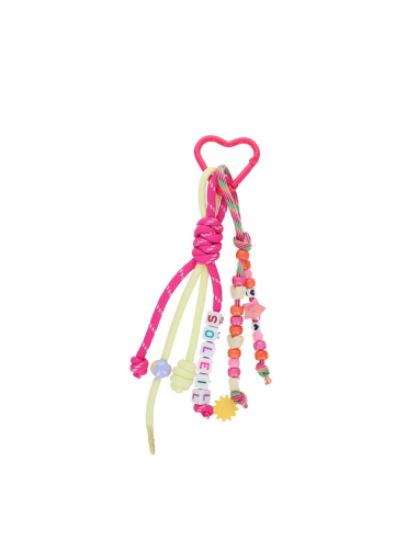 Porte-clés grigris perles multicolores