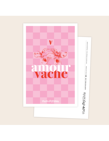 Carte Amour Vache - Happypotame