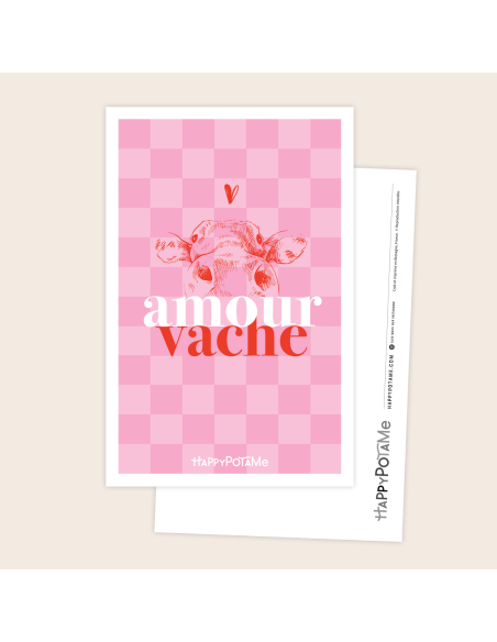 Carte Amour Vache - Happypotame