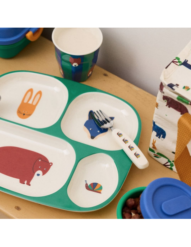 Assiette compartimentée forêt