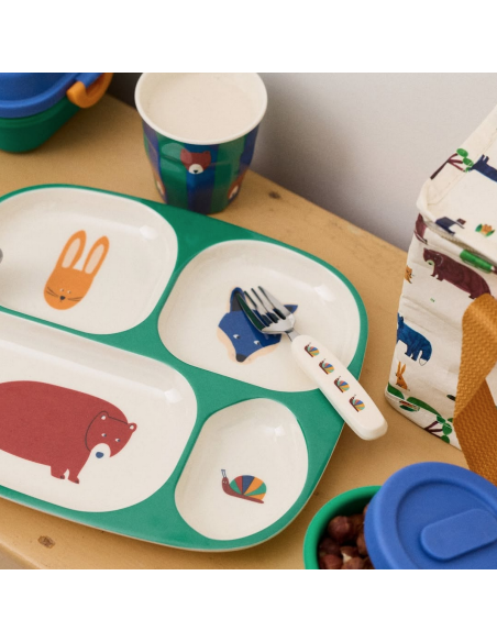 Assiette compartimentée forêt