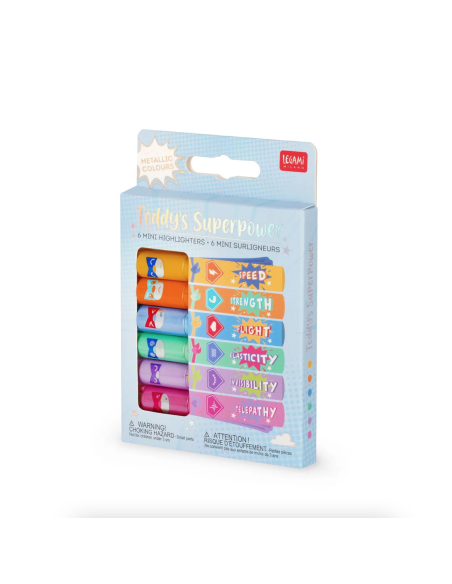 Set de 6 Mini Surligneurs Teddy’s Superpower - Legami