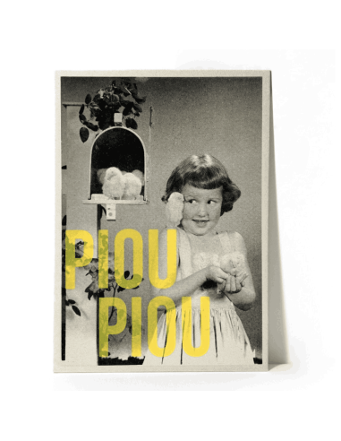 Carte vintage "Piou Piou" - Atelier Kencre
