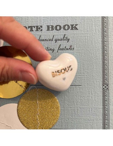 Coeur en céramique "Bisous"