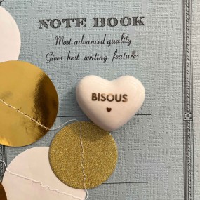 Coeur en céramique "Bisous" 2