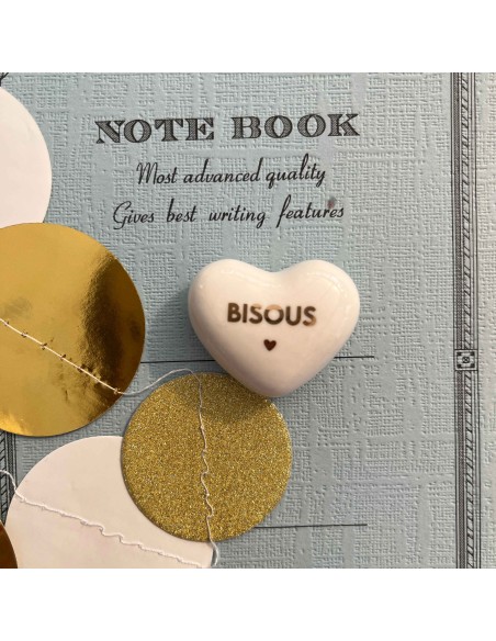 Coeur en céramique "Bisous"