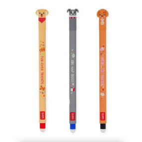 Set de 3 stylos à encre effaçable Chiens - Legami