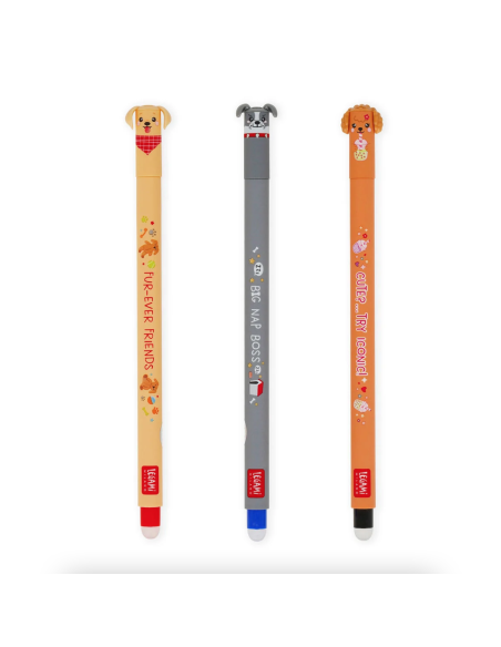 Set de 3 stylos à encre effaçable Chiens - Legami