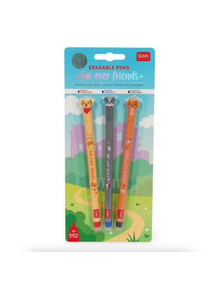 Set de 3 stylos à encre effaçable Chiens - Legami