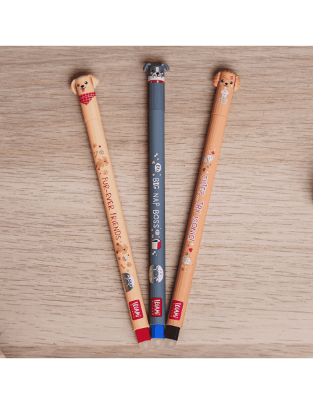 Set de 3 stylos à encre effaçable Chiens - Legami