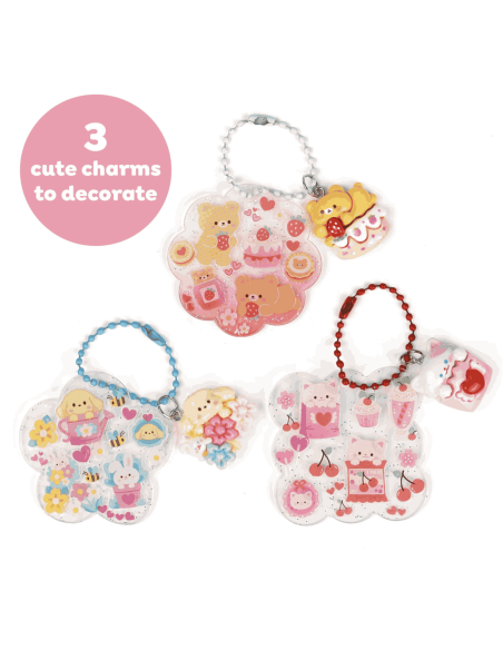 Kit bricolage avec stickers bijou de sac Kawai - Tiger Tribe