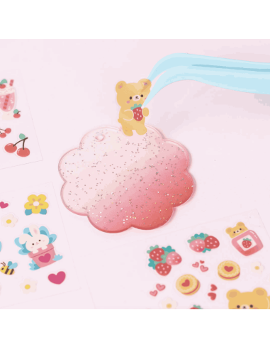 Kit bricolage avec stickers bijou de sac Kawai - Tiger Tribe