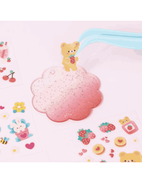 Kit bricolage avec stickers bijou de sac Kawai - Tiger Tribe