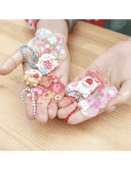 Kit bricolage avec stickers bijou de sac Kawai - Tiger Tribe